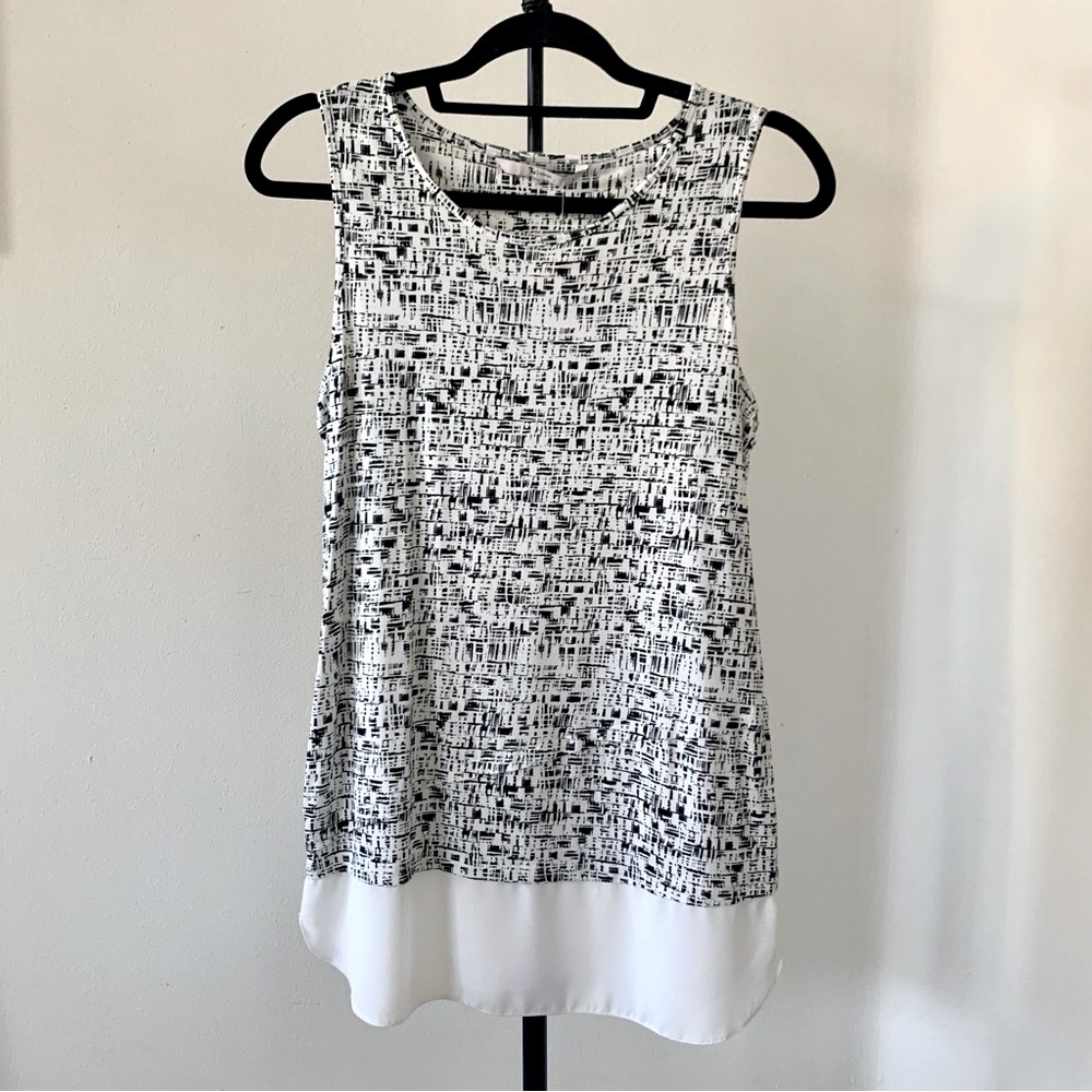 NWT Tu Women’s Sleeveless Black and White Top UK Size 8